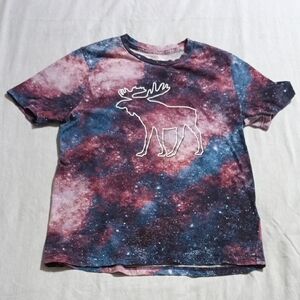 Abercrombie & Fitch Cosmic Moose Tee - Red and Blue